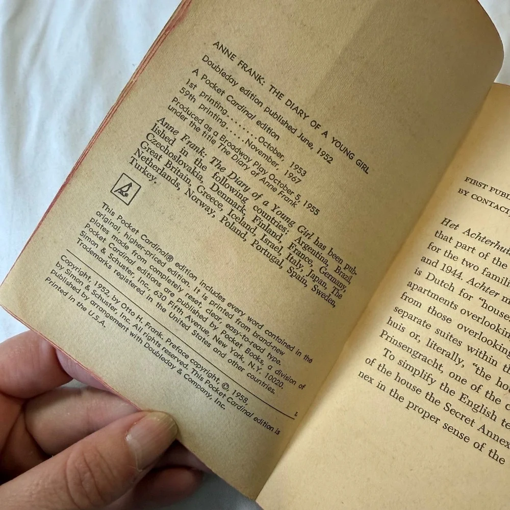 The Diary of a Young Girl Anne Frank 1967 Edition Eleanor Roosevelt Introduction